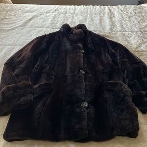 Genuine fur  reversible to leather jacket